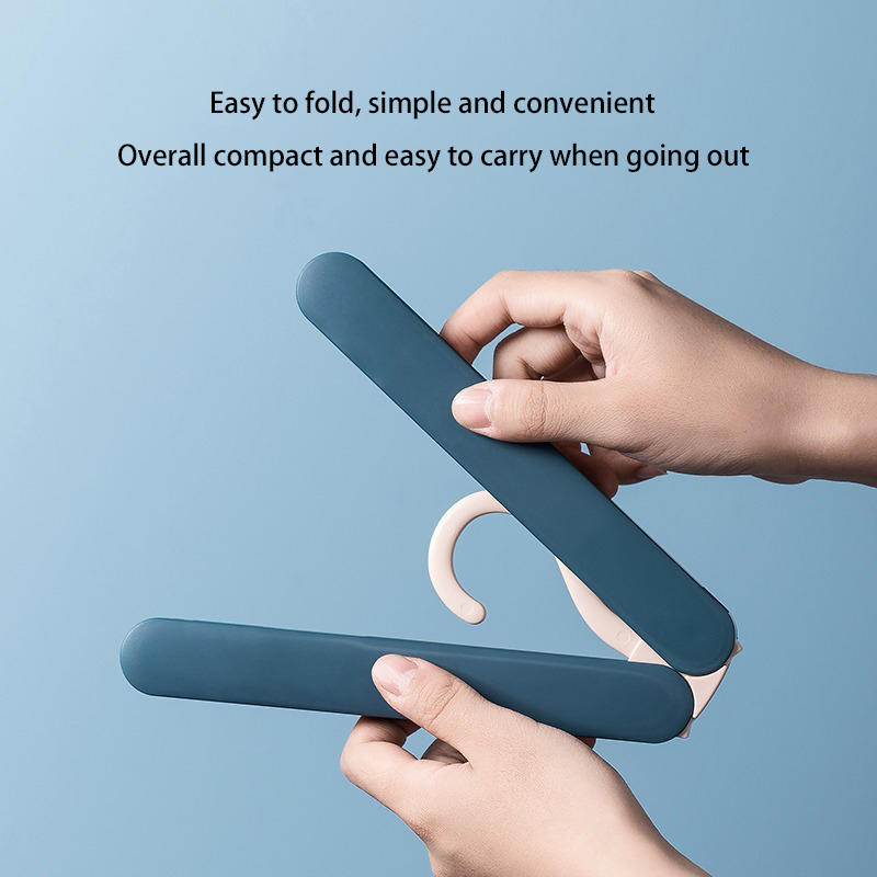 Collapsible Travel Hangers Lightweight Foldable Space-Saver Closet Clothes Hangers with Hidden Clips for Jackets Pants