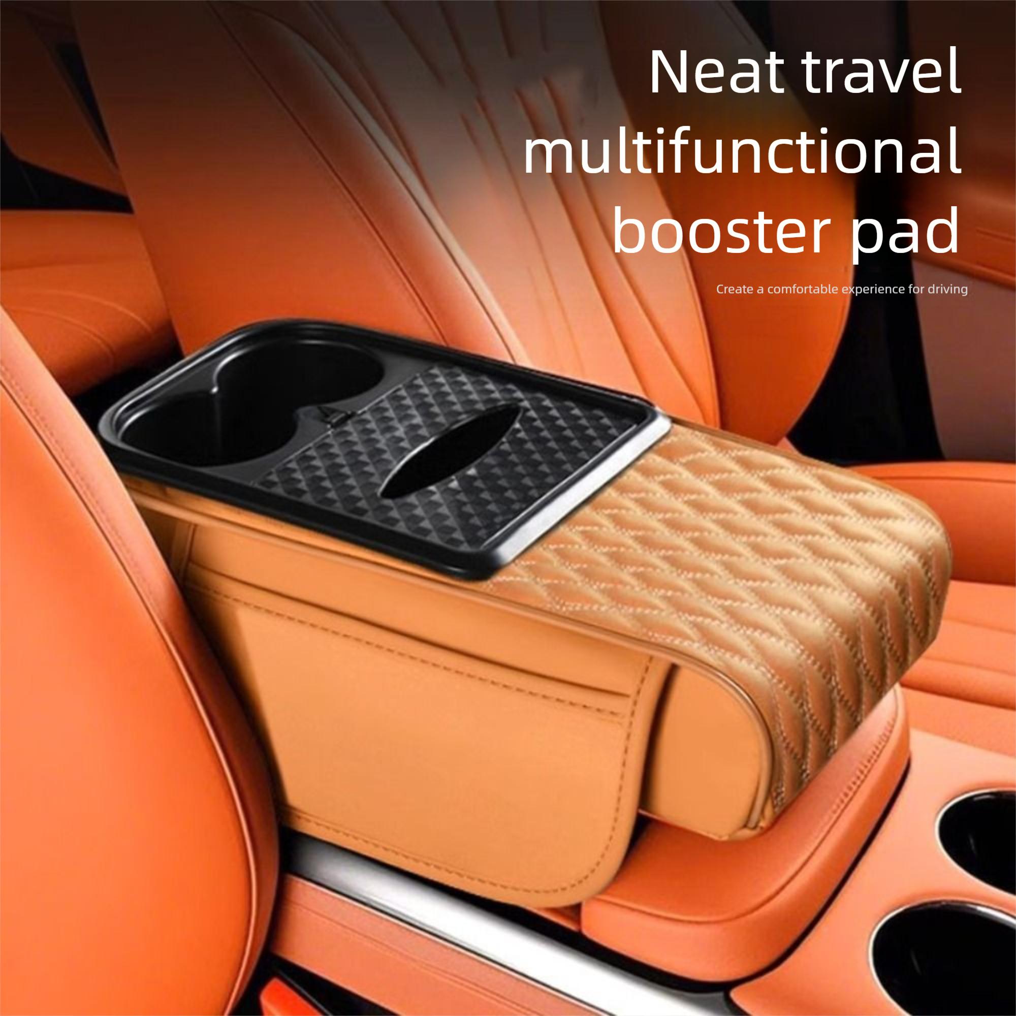 

Multifunctional Center Console Armrest Cushion PU Leather Storage Box Car Armrest Pillow Universal чорний
