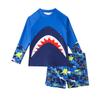 2025 Boys' Shark Print Long Sleeve Two-Piece Swimsuit Set