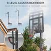 Portable Basketball Hoop with Height Adjustable from 7.7 To 10 Feet Featuring a 43Inch Shatterproof Backboard Integrated Wheels