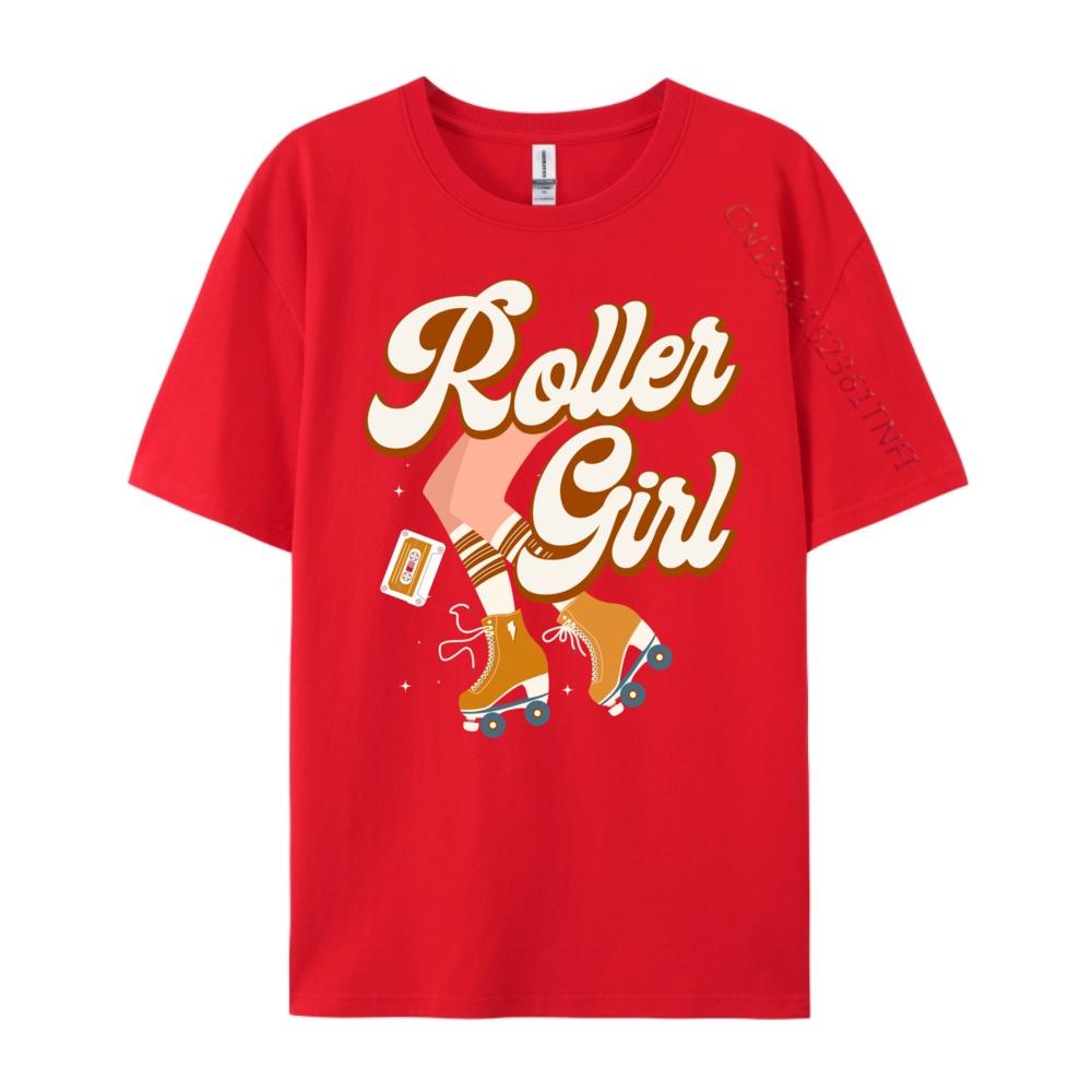 Cool Roller Skating Skate Girl 1970s Cassette Tape Graphic Tees Men Adult Camisetas De Hombre Funny Tops S