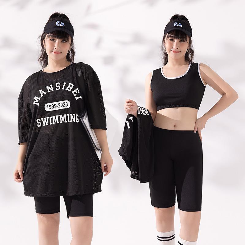 

Свободная накидка купальник большого размера: Спортивный женский купальный костюм из трех частей 3XL (for 140-160 jin)