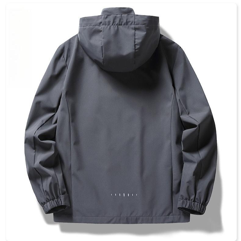 Hooded Windbreaker for Men Solid Color Jacket Waterproof Thin Coat Windproof Coat for Men Mountaineering Suit