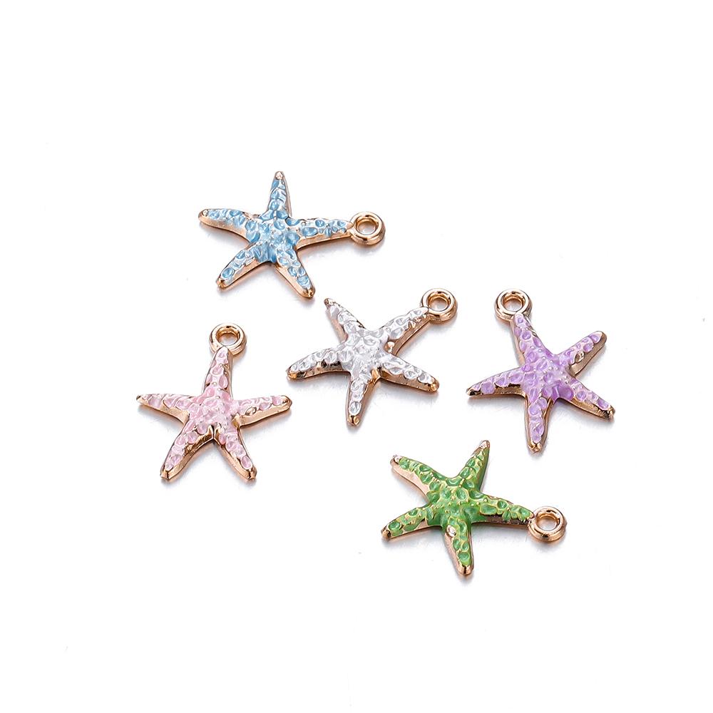 10Pcs Ocean Starfish Shell Charms With Imitation Pearl Pendants For Necklace Bracelet Pendants DIY Jewelry Making Accessories