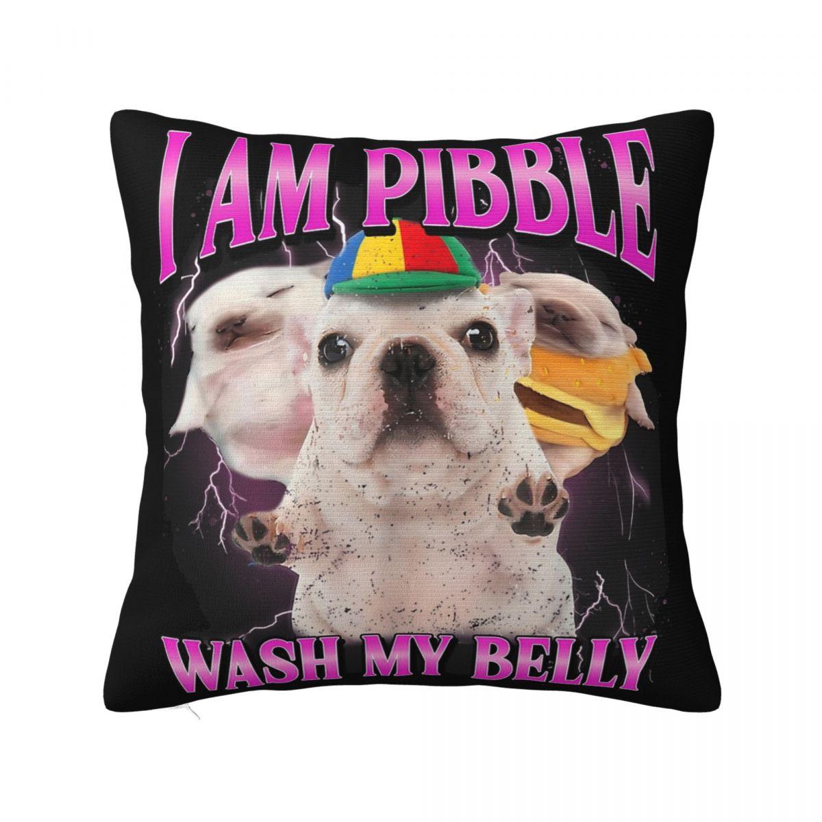 Helenal Unisex Animal Pibble Meme Dog Pitbull Pillowcase Printing Cushion Cover Decor Throw Pillow Case Cover Seater 40X40cm