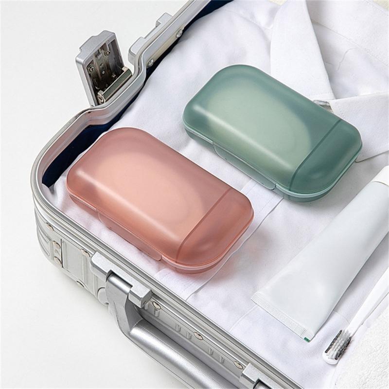Small Travel Soap Container Secure Cover Multiple Purpose Organizers Jewelry Accessories Storage PP