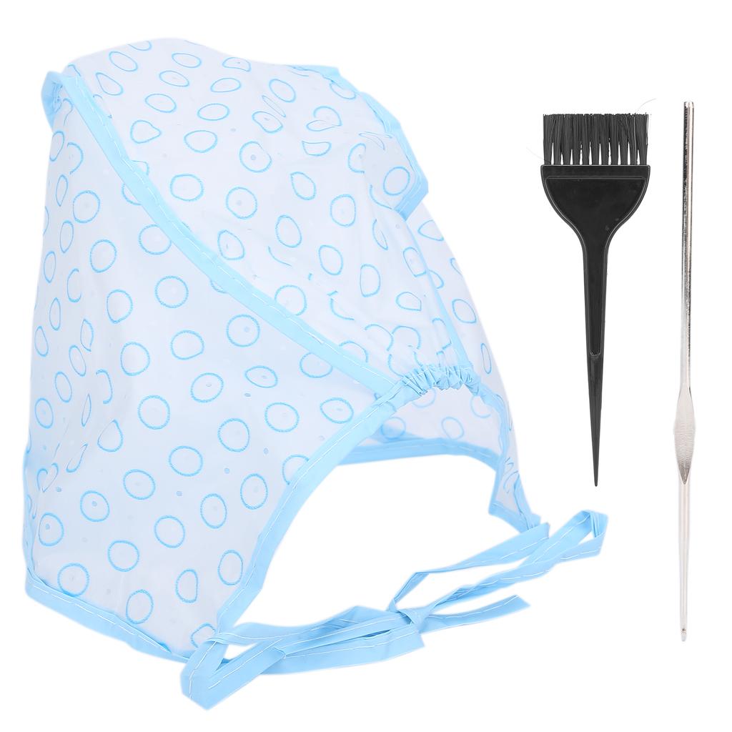 Hair Highlights Cap Set Reusable Highlight Cap with Hair Dyeing Brushes Hook Needle