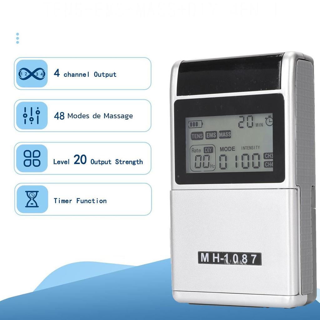 Cross-Border TENS & EMS Meridian Therapy Device: 60 Modes, 4-Channel Pulse Massager for Shoulder, Neck & Cervical Spine.