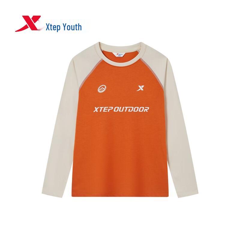 XTEP Kids Color-block Long Sleeve Round Neck Top 160