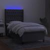 VidaXL Bed Slatted Base with Mattress and LEDs, Upholstered Bed, Single Bed, Adult Bed for Interior Bedroom, 3138526