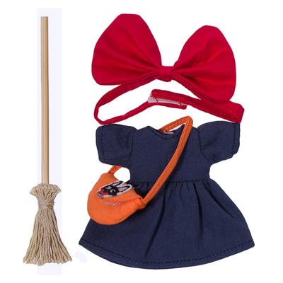 Obitsu 11 OB11 Size Costume for Obitsu Doll 11cm Body Kiki the Witch Cosplay Set (4 Pieces) with Dress, Headband, and Broom