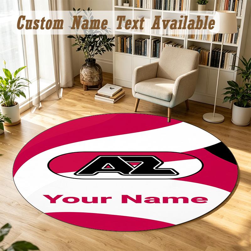 Round Rug Custom NameAZ Alkmaar Pattern Non Slip Carpet Home Floor Decor