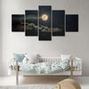Landscape Night Moonscape Poster Painting 5 Pieces Wall Art Canvas For Living Room Picture Print Bedroom Mural Home Decoration