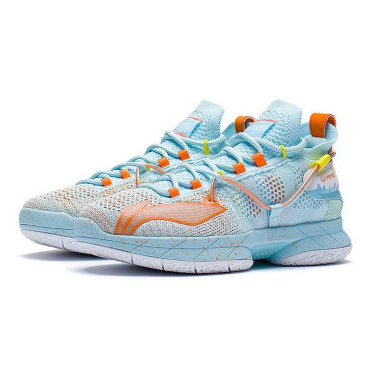 Li Ning Youth Flash 6 Anti-Slip Shock Absorption Wear-Resistant Rebound Mid-Top Basketball Shoes Kids basketball shoes Blue YKBR024-9