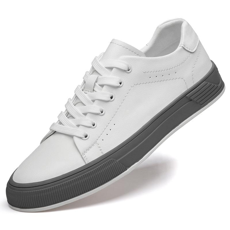 

Men s shoes spring Korean version trend soft sole youth white shoes fashion sports shoes casual board shoes men 37 белый