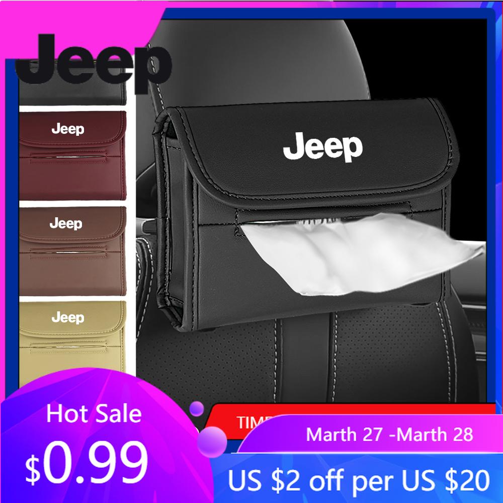 Per Badge Auto Jeep Emblema JEEP Styling Scatola Portatovaglioli Scatola Portacarte sul Retro del Sedile Accessori Interni Per Jeep Renegade Wrangler