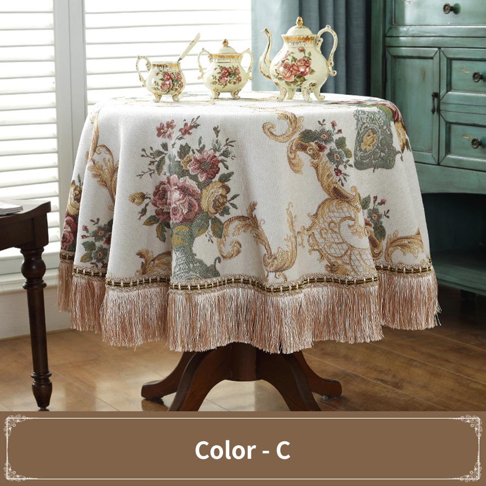 

Европейская ретро обеденная скатерть с кисточками жаккардовая ткань пылезащитный чехол для обеденного стола домашняя вышивка скатерть украшение Rectangle 160x250cm