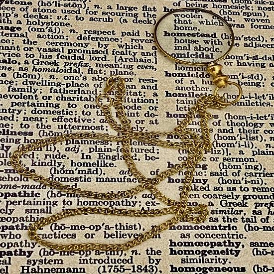 Brass Pocket Magnifying Glass With Lockable Clip Chain - Brass Magnifier - Magnifying Glass - Pocket Monocle