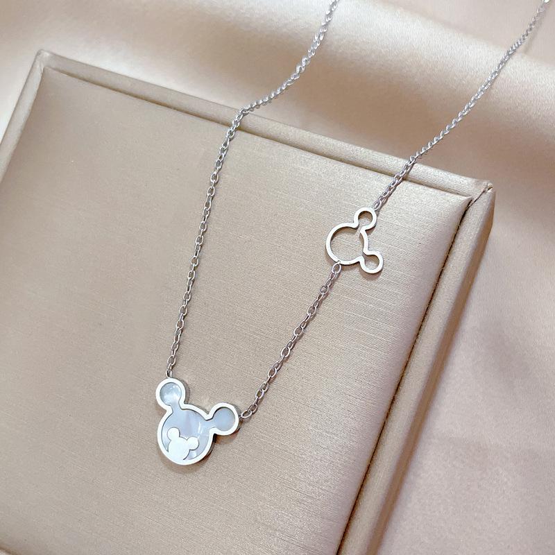 Shell Mouse Minimalist Furnace Real Gold Necklace Female Collarbone Chain Accessories
