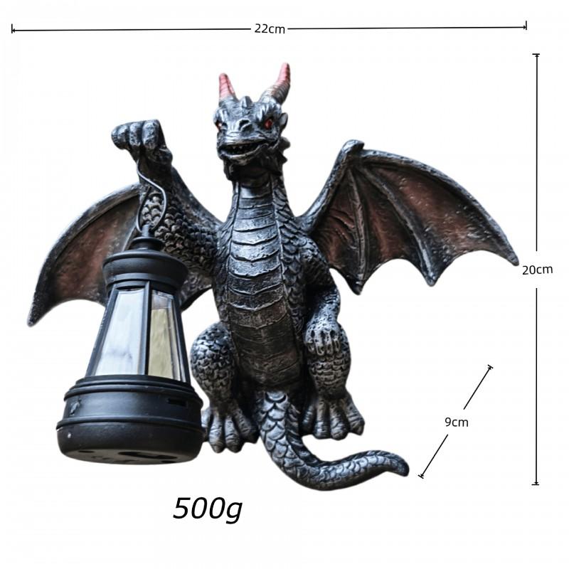 Solar-Powered Dinosaur Wall Decor Garden Yard Outdoor Lighting Decorative Hanging Ornament