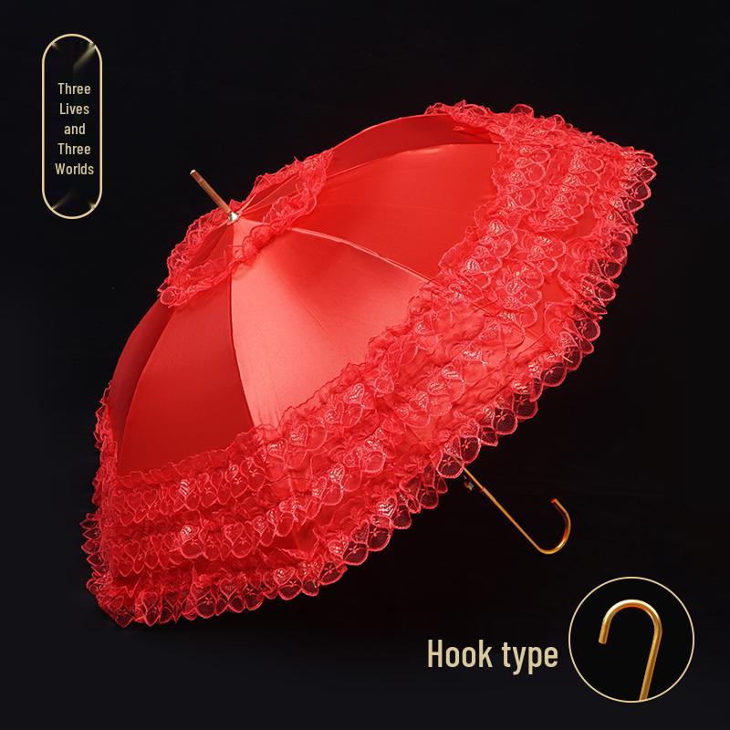 Chinese-Style Red Wedding Umbrella for Brides – A Traditional Dowry and Celebration Accessory
