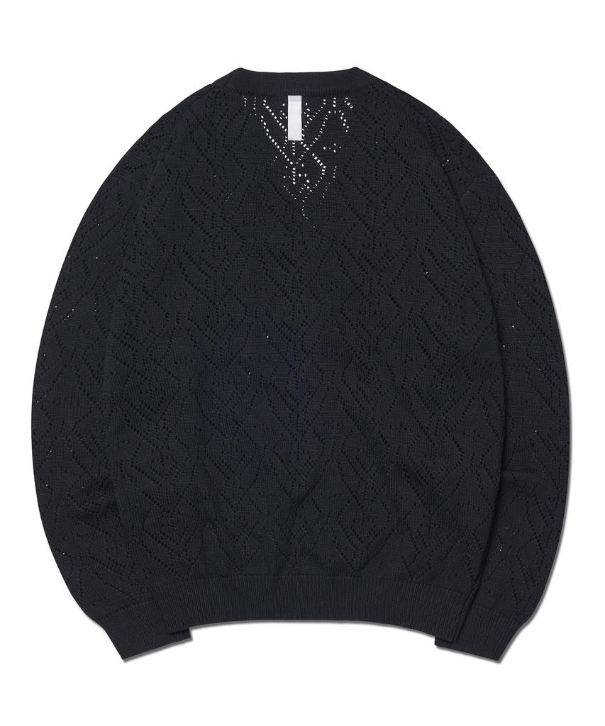 Nomanual T.B Punching Knit Cardigan - Black