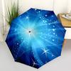 1pc Blue Abstract Background with Stars Umbrella with Plastic Handle,Vibrant Cartoon Pattern,Multi-functional UmbrellaPT169