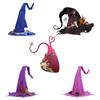 Halloween Party Felt Witch Hat Handmade Witch Hat for Women Masquerade Cosplay