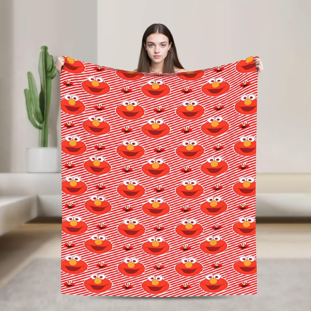 Sesames Streets Cartoon Blanket Warm Soft Fashion Plush Throw Blanket For Living Room Camping Flannel Bedspread Bed Cover