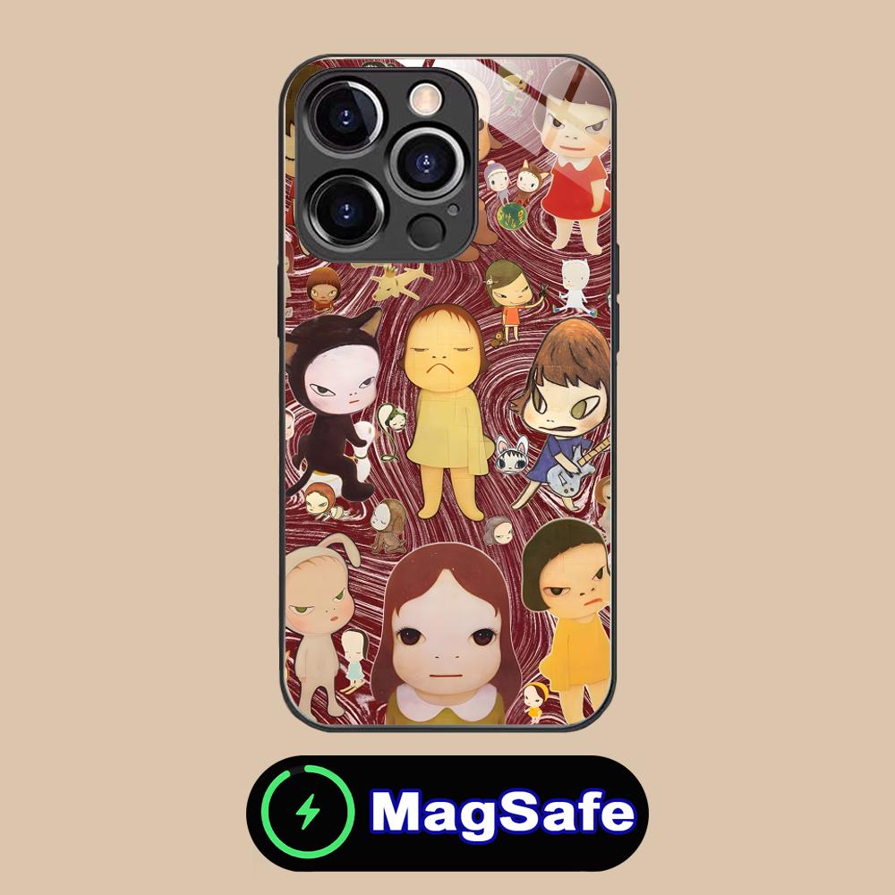 

Anime Yoshitomo Nara Phone Case for iPhone 17 16 15 14 13 12 11 Air Pro Max Plus Mini MagSafe Glass Colorful Cover Pretty Luxury iPhone 11 Pro Max