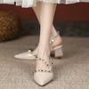  women fashion sweet light weight apricot square heel rivet pumps lady sexy party night club elegant heel shoes ab526