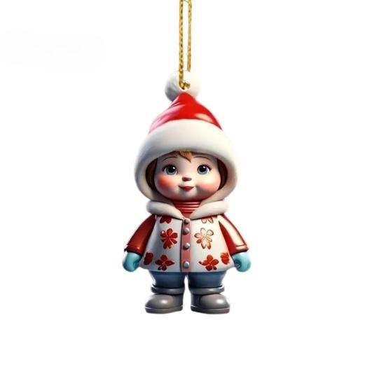 Christmas Ornaments Cartoon Snowman/Santa Xmas Tree Hanging Decoration Holiday Acrylic Decor for Christmas Valentine's Day Winter Party Supplies