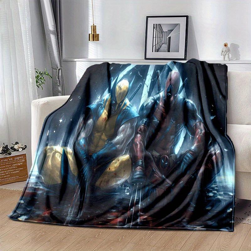 1pc Deadpool and Wolverine Printing Blanket - Soft, All-Season Throw for Living Room, Bedroom,Personalized Gift with Adorable Cartoon Design