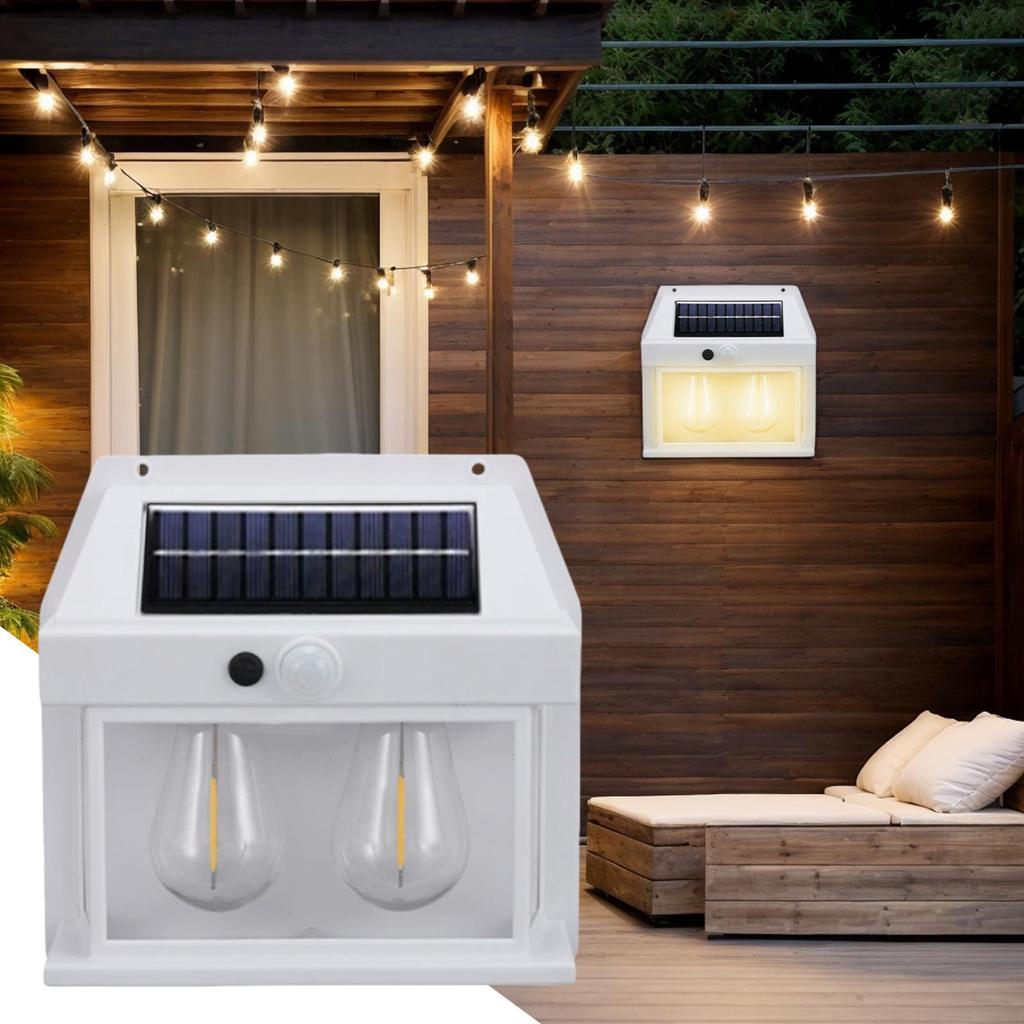 Solar Fence Lights Fence Solar Lights Outdoor Waterproof Wall Lamp Waterproof Motion Sensor Rechargeable Bright Lighting With 3