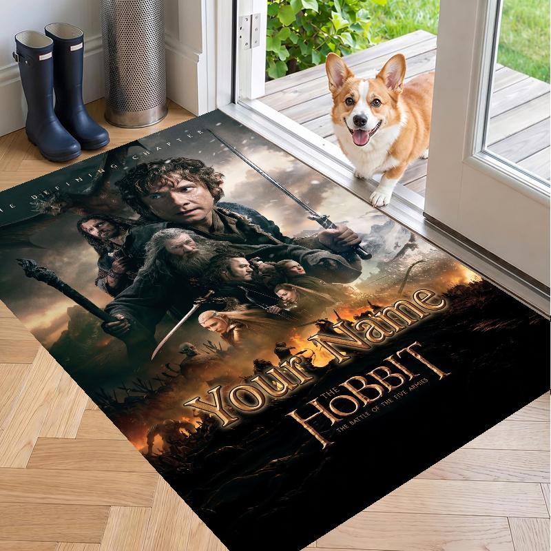 Custom Name The Hobbit Crystal Velvet Floor Rug Personalized Text Soft Carpet Home Decor