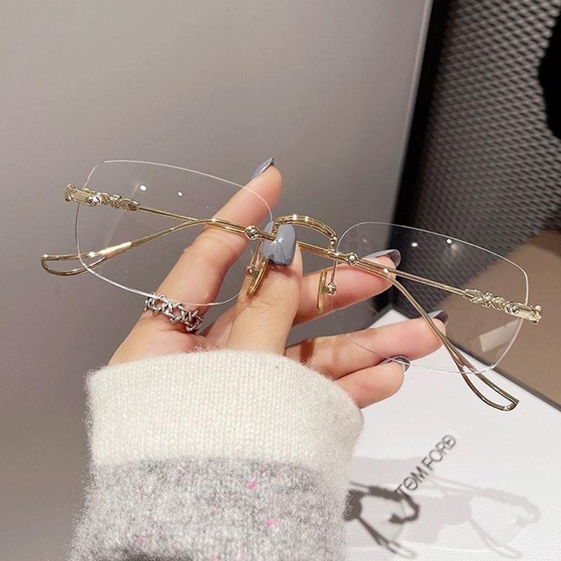 Wang Yibo Style Frameless Ultralight Anti-Blue Light Reading Glasses for Young Presbyopia