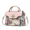 Pu Umhängetasche für Damen mit Blumendruck Kleine quadratische Tasche für den täglichen Gebrauch