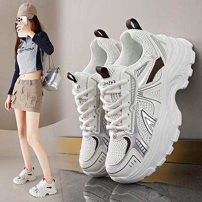 Daddy Shoes Women's Autumn New Versatile Student Thick Baseplate Shoes Women's Casual Shoes Breathable Women's Shoes