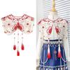 Traditional Chinese Styles Embroidery Collar Tassels Pearls Detachable Cloud Cape Decorative Collar Costume Accessory