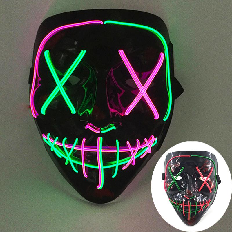 Multi Stijl Gloeiend LED Purge Masker Professioneel Draadloos Lichtgevend Feestmasker Knipperende Decoratieve Hoofddeksel Masker Voor Halloween