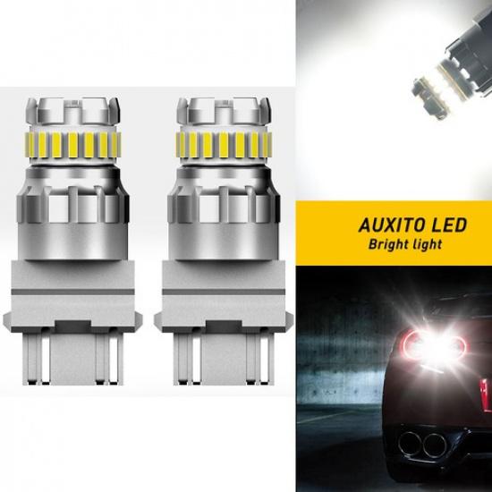 AUXITO Pair 3157 4114 SMD 4157 LED DRL Daytime Driving Running Light White Bulbs