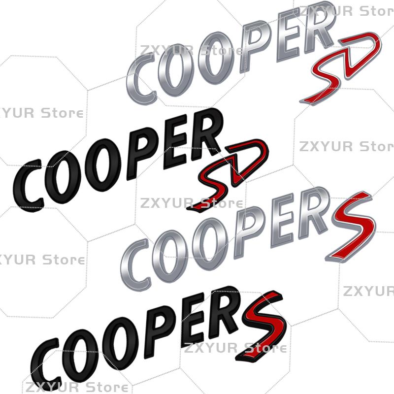 Metal COOPER SD Emblem Car Sticker Letter Badge Body Rear End Trunk Decor For Mini Cooper S R60 R52 R53 R55 R56 F54 F55 F56 F60