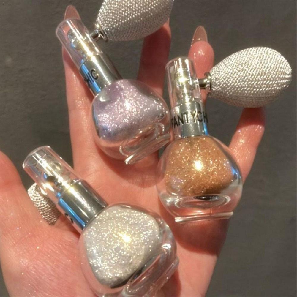 Glitter Highlighter Pearl Powder Highlight Spray Diamond High Gloss Airbag Perfume Sparkling Light Face Body Makeup Cosmetics, 2) Gilded Gold