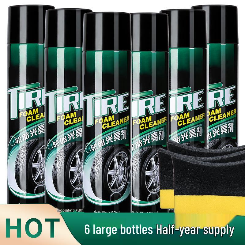 Car Tire Wax & Brightener: Foam Cleaner & Waterproof Maintenance for Anti-Aging