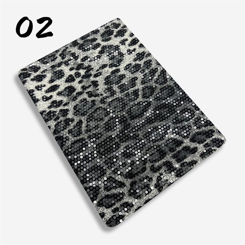 1 Yard Pailletten Leopardenmuster Stoff Durch Glänzenden Folienstoff Bekleidungszubehör Paillettenbestickter Stoff Kleid Nähen Textil