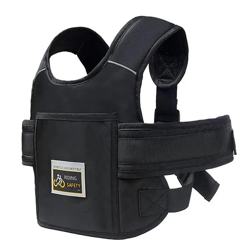 Child Motorcycle Seat Strap Adjustable Motorcycle Safety Belt For Kids Electric Scooter Motorcycle Seat Belts For Electric чёрный