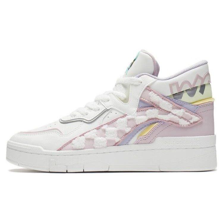 Li Ning x Disney Wave Midprm Leder Trendig Rutschfest, Abriebfest, Leicht High-Top Skateboard-Schuhe AGCS152-2