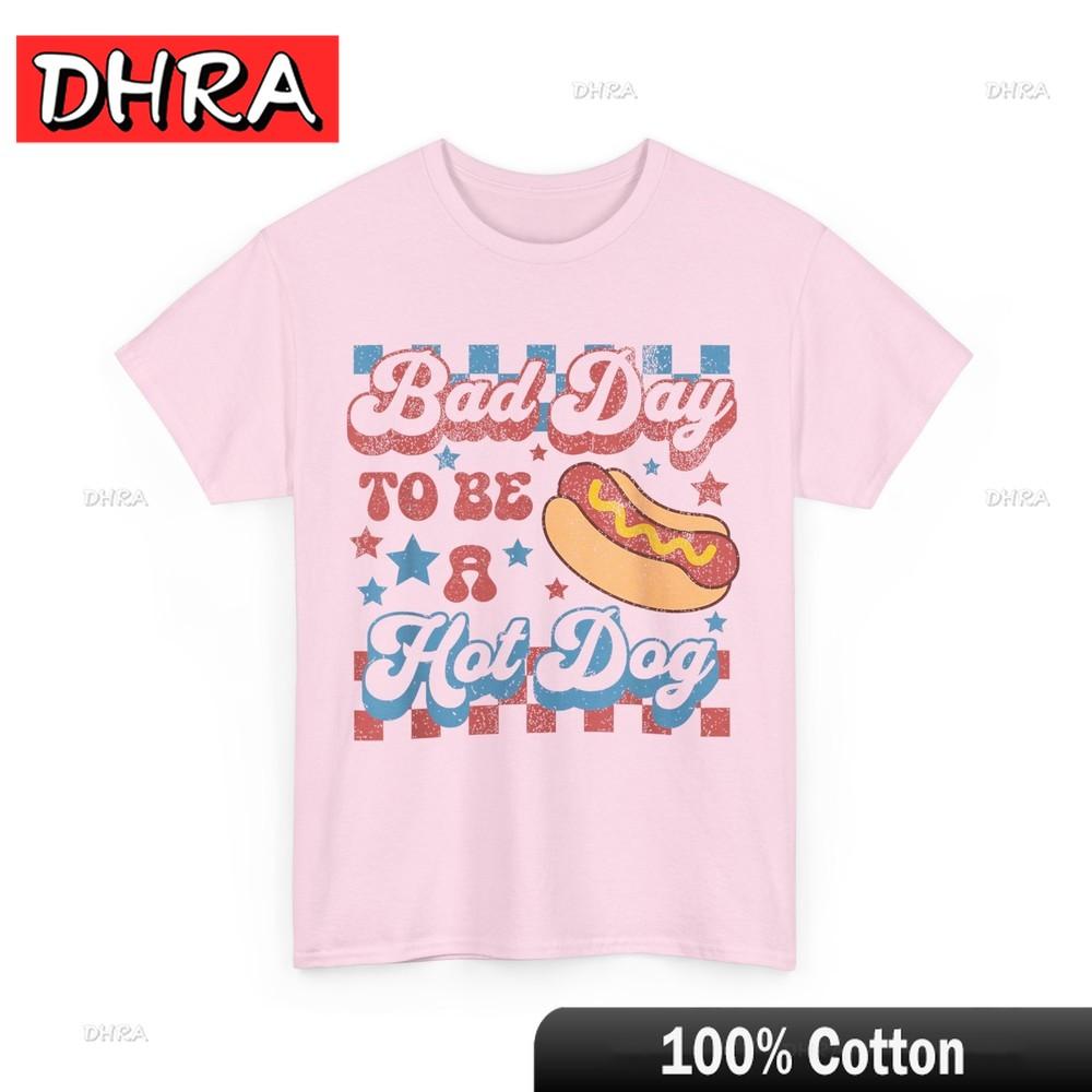 4th of July Bad Day To Be A Hot Dog BBQ Grilling Lovers Funny Shirt Trendy Bold Cool Minimalist Urban Casual Streetwear Vibe