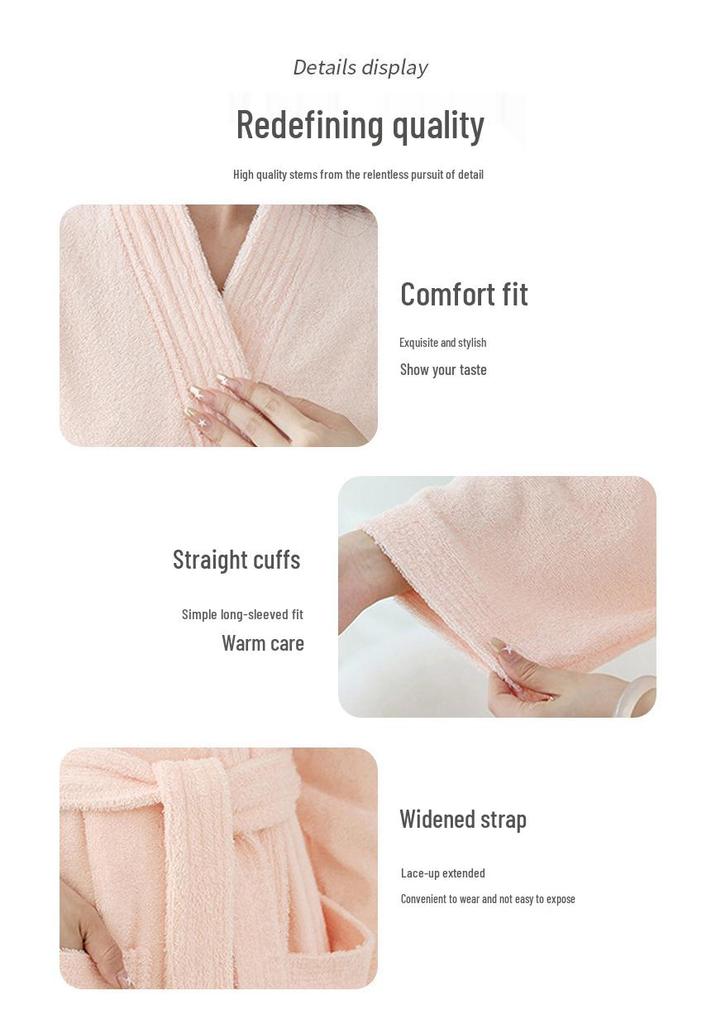 Luxury Cotton Couple Bathrobe: Lightweight, Breathable Pajamas for All Seasons