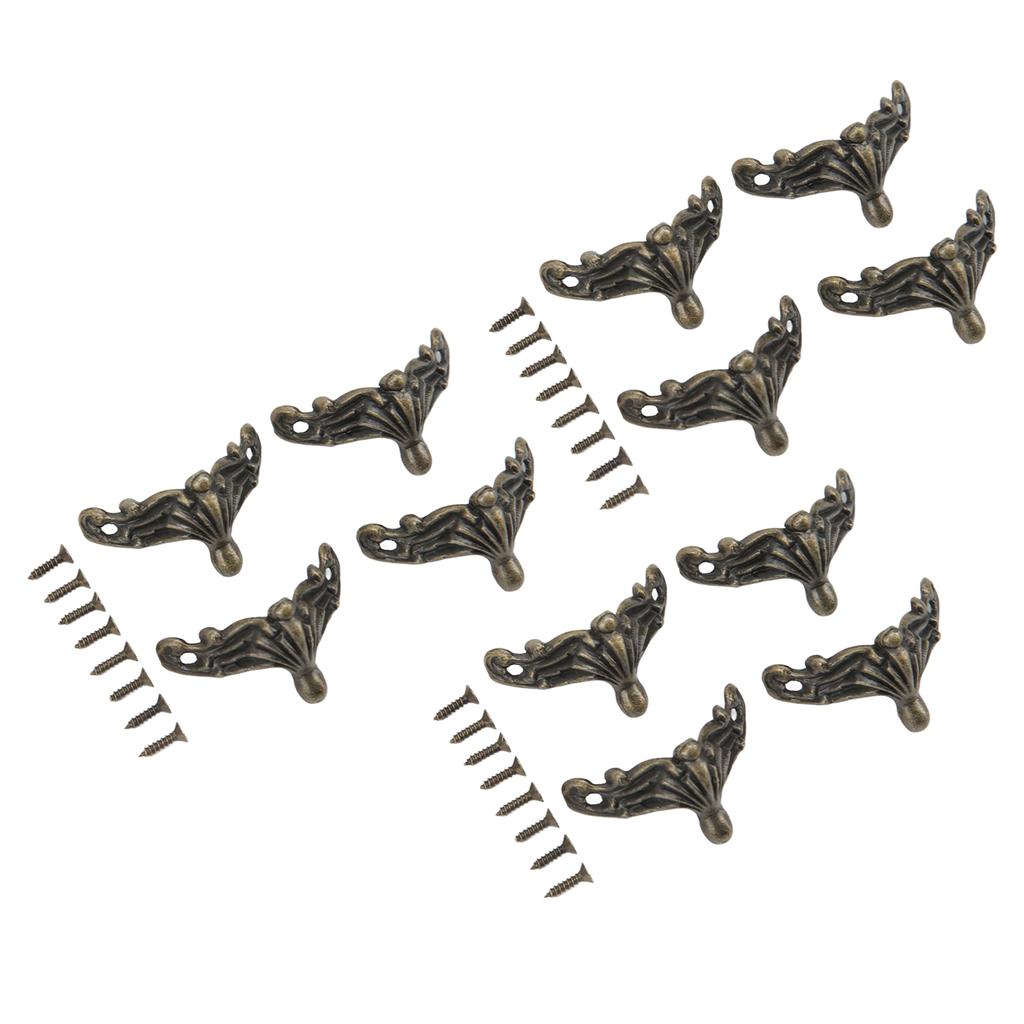 12 Sets Jewelry Box Feet Retro Design DIY Production Zinc Alloy Decorative Leg for Vintage Wooden